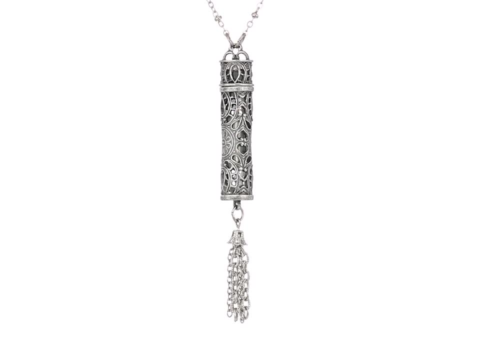 Amazon.com: 1928 Jewelry Filigree Vial With Tassel Necklace For